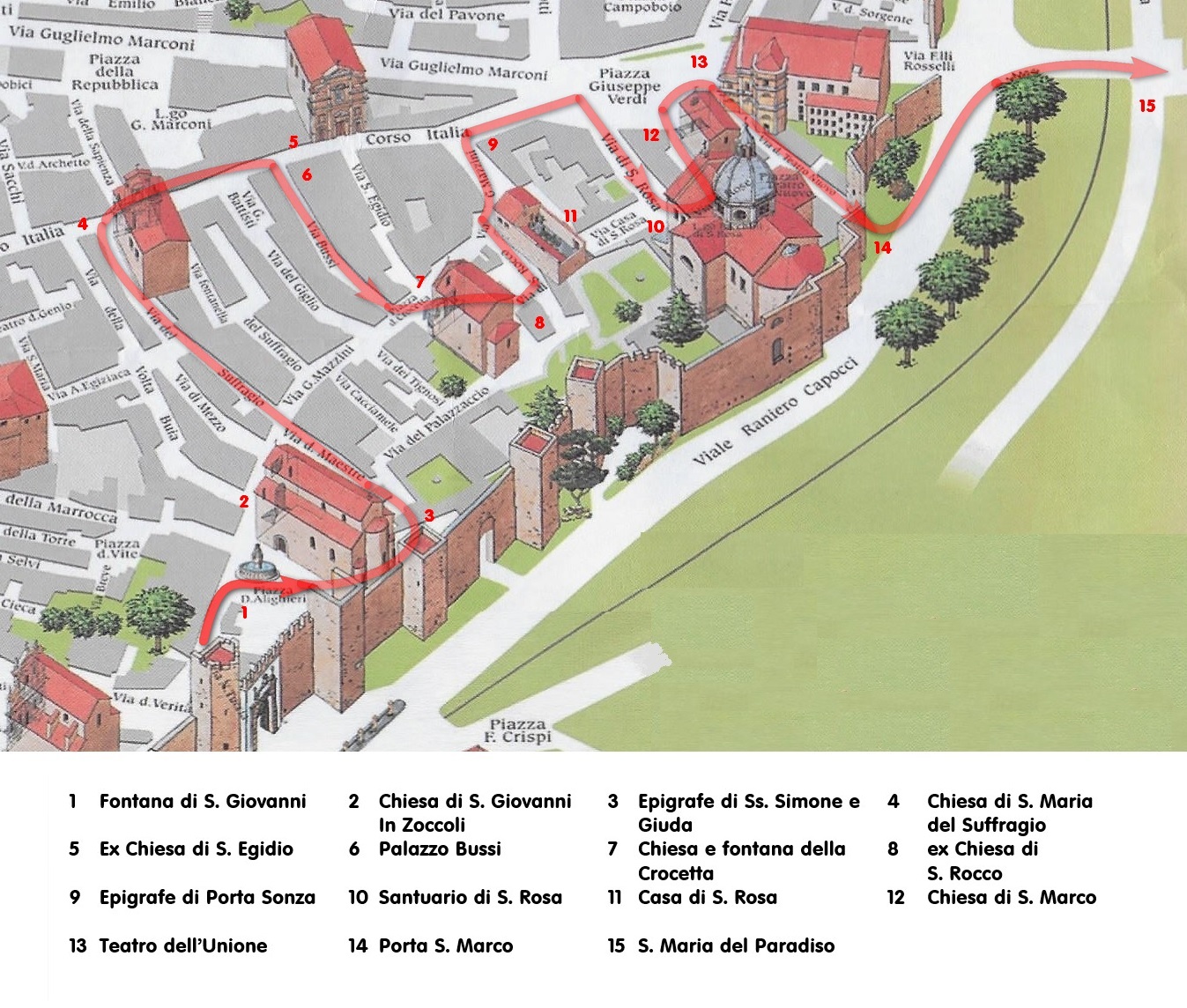 1 – MAPPA PERCORSO: DA VIA MAZZINI A PIAZZA DEL TEATRO