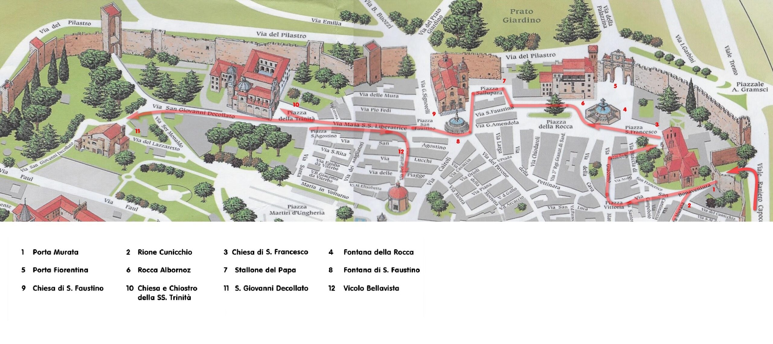 1 – MAPPA PERCORSO VIALE CAPOCCI FINO ALLA TRINITA’